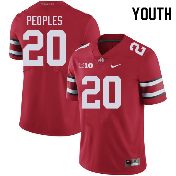 Youth #20 James Peoples Ohio State Buckeyes College Football Jerseys Stitched-Red